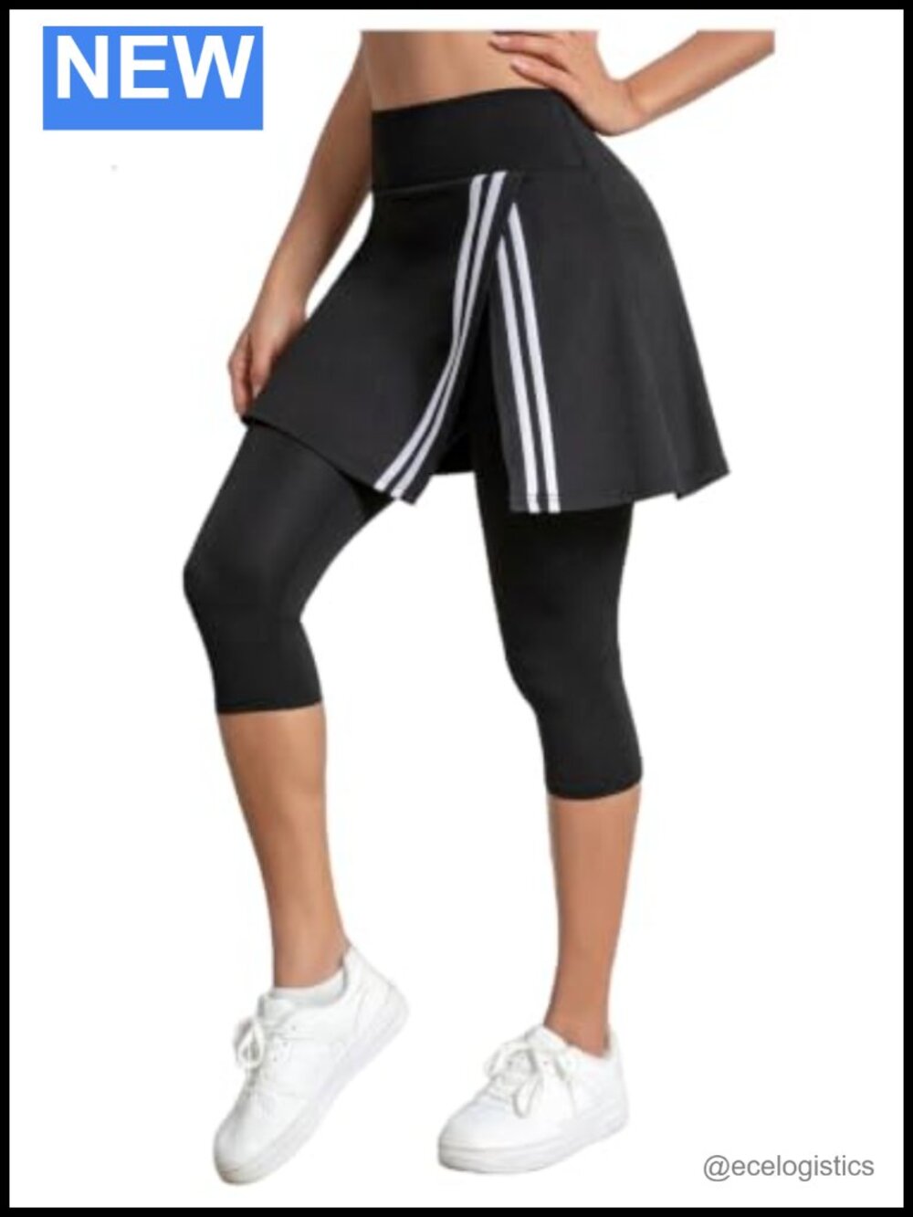 Women's Skirted Legging Tennis Yoga Capri High Waist Wrap Athletic